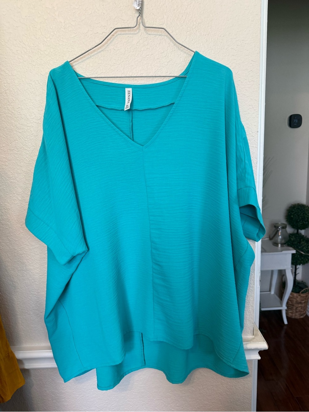 V-Neck Lightweight Women's Top in Turquoise ZENANA XL - Picture 8 of 8